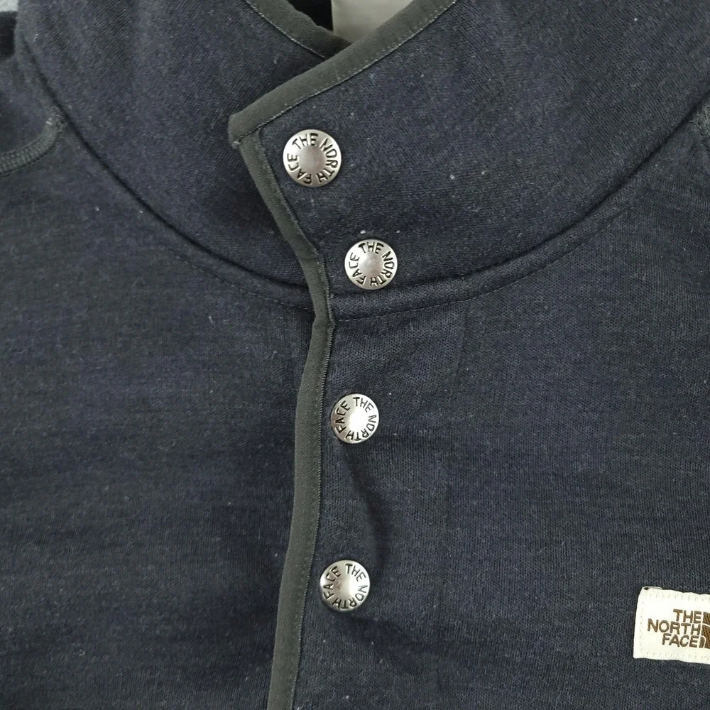 The North Face Sherpa Patrol Snap Fleece Mens L Gray Fleece Mock Neck Lined